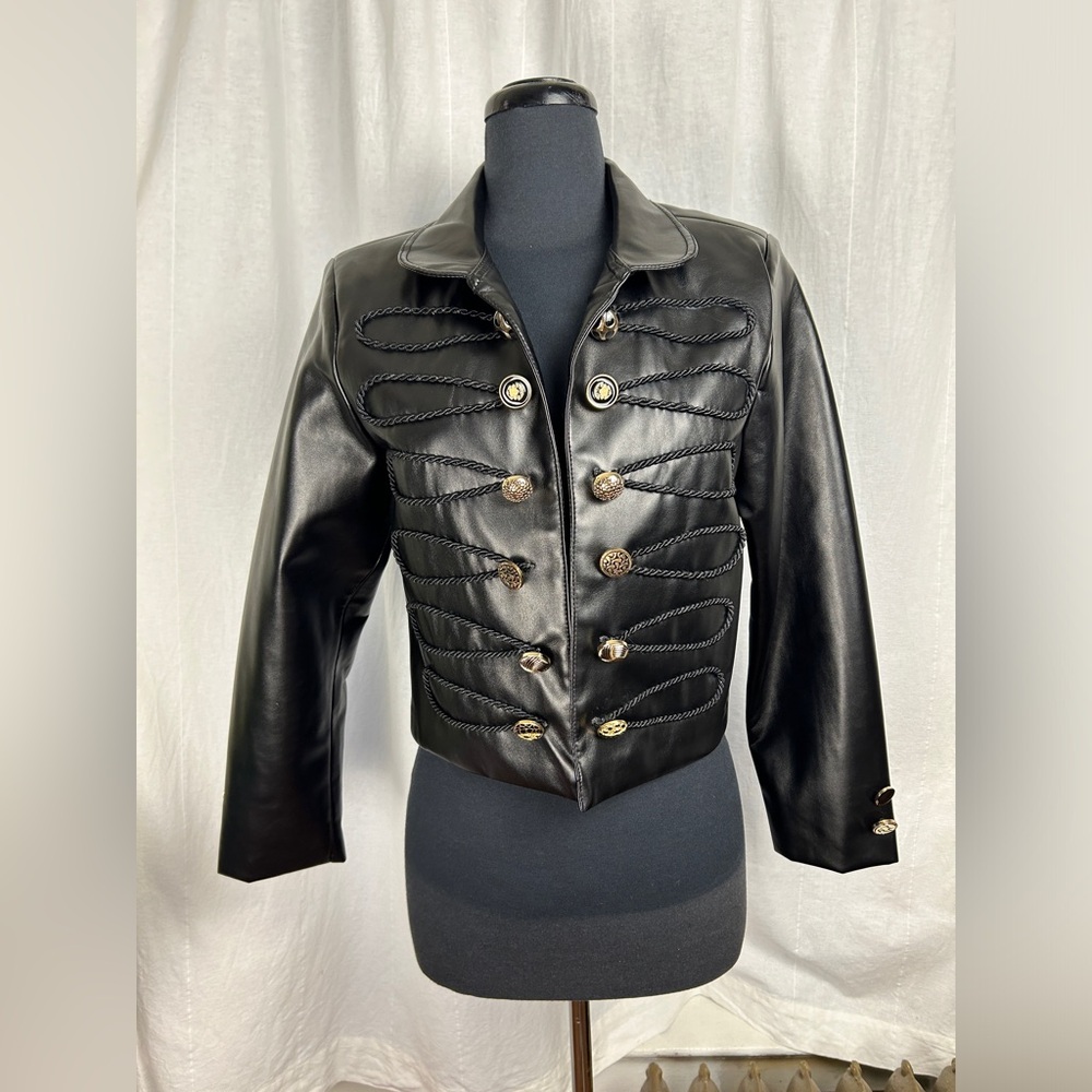 NWOT Seta Military Inspired Faux-Leather Jacket
